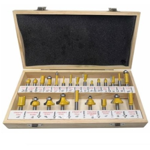 Set freze lemn, freze obarfreza, prindere tija 8 mm, set 24 piese