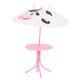Set mobilier gradina/terasa, 2 scaune, masuta si umbrela copii, Maison Mex, COW roz