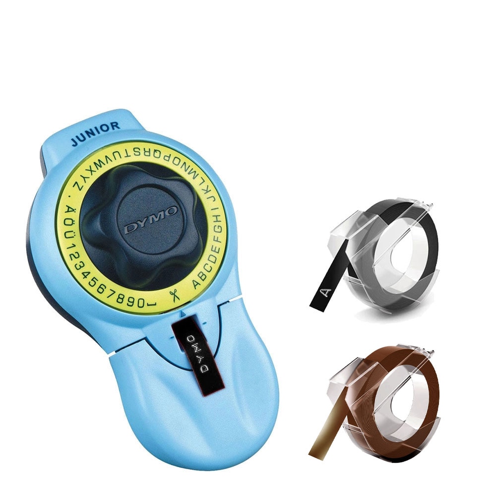 Set Aparat de etichetat de uz casnic Dymo Junior si in total 2 role etichete 3D, embosabile, S0717900