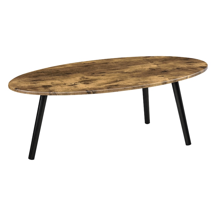 [en.casa]® Dohányzóasztal Viborg 109,5 x 59,5 x 39,5 cm kis asztal MDF asztallap fa lábak fa-hatású, sötét árnyalat/fekete