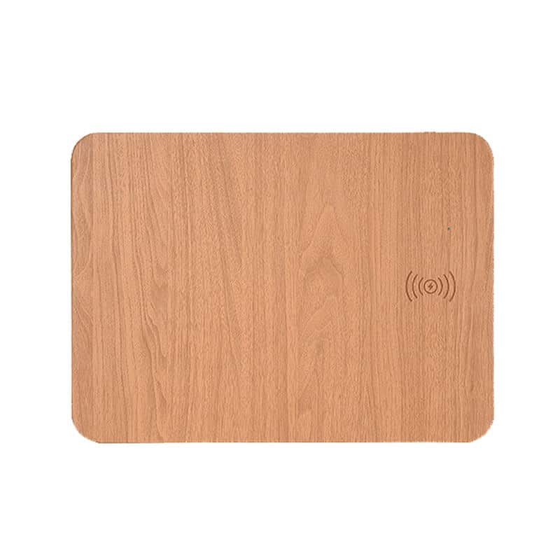 Mousepad Edman WX10 cu aspect de lemn si incarcare wireless pentru telefon, 10W, cu USB