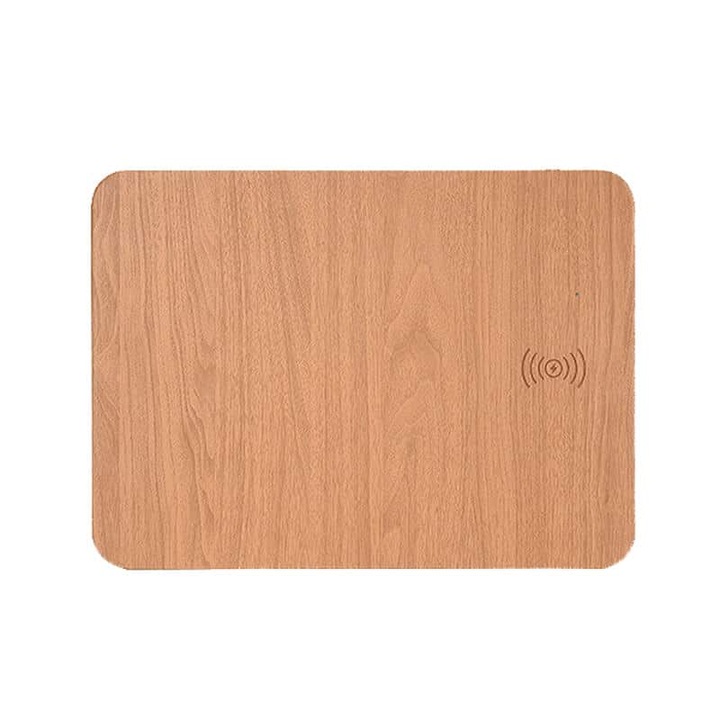 Edman WX10 fa megjelenésű egérpad vezeték nélküli töltéssel a telefonhoz, 10 W, USB-vel