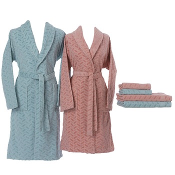 Set 2 halate family Claret + 4 prosoape , roz + bleu Set 2 halate family Claret + 4 prosoape , roz + bleu