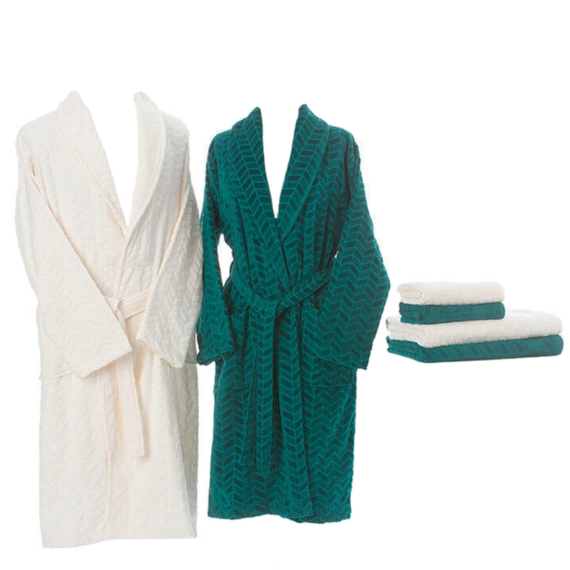 Set 2 halate family Claret + 4 prosoape , alb+verde