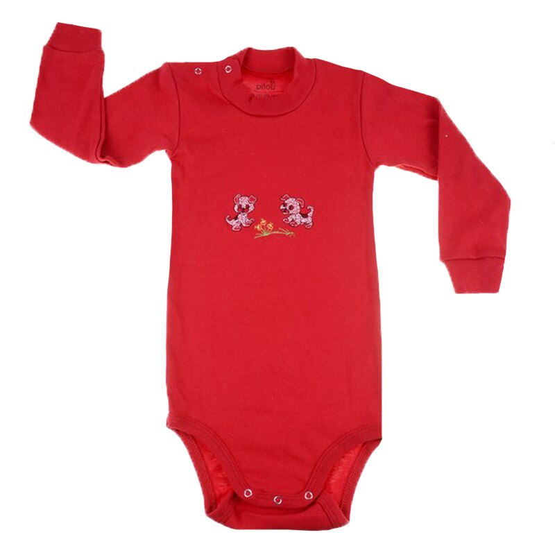 Body cu maneca lunga, fete, Pifou, Rosu