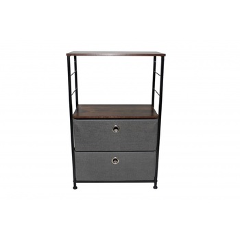 Comoda metalica cu 2 sertare,material textil,56x31x86 cm,gri Comoda metalica cu 2 sertare,material textil,56x31x86 cm,gri
