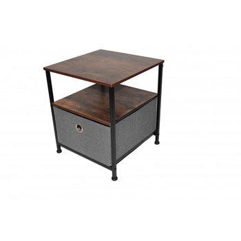 Comoda metalica cu 1 sertar,material textil,41x41x47cm,gri Comoda metalica cu 1 sertar,material textil,41x41x47cm,gri