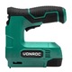 Capsator VONROC ET503DC, cu acumulator 4V, inclusiv 900 capse si 300 cuie, maner cu prindere moale, cui de siguranta, indicator nivel de umplere