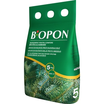 Ingrasamant pentru conifere impotriva maronirii acelor, Biopon, 5 kg Ingrasamant pentru conifere impotriva maronirii acelor, Biopon, 5 kg