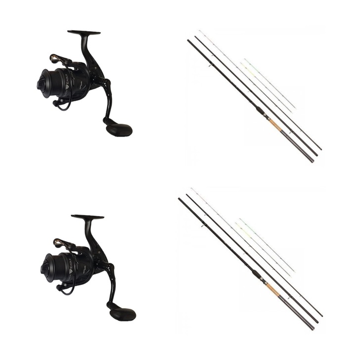 4Karp Turbo Feeder Horgászbot szett, 2 db, 3.60 m, 100 g-180 g, 4Karp Black Eagle 5000 Orsó, 2 db
