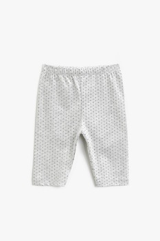 KOTON, Colanti cu imprimeu si talie elastica, Gri deschis, 74-80 CM KOTON, Colanti cu imprimeu si talie elastica, Gri deschis, 74-80 CM