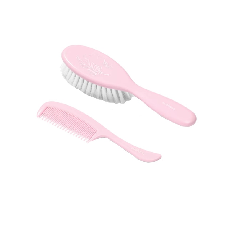 Set perie cu peri moi si pieptene Pink