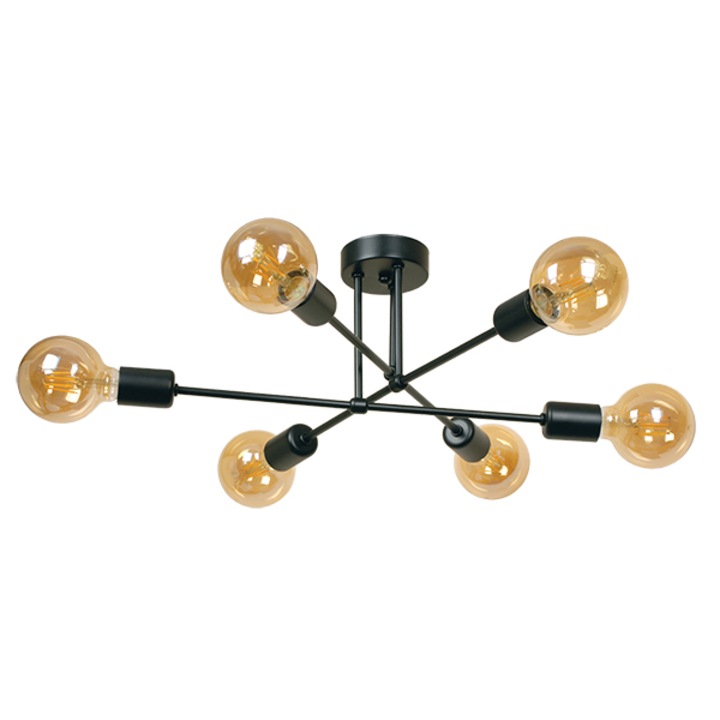 Полилей Lightstyle Компас, 6хE27, Черен