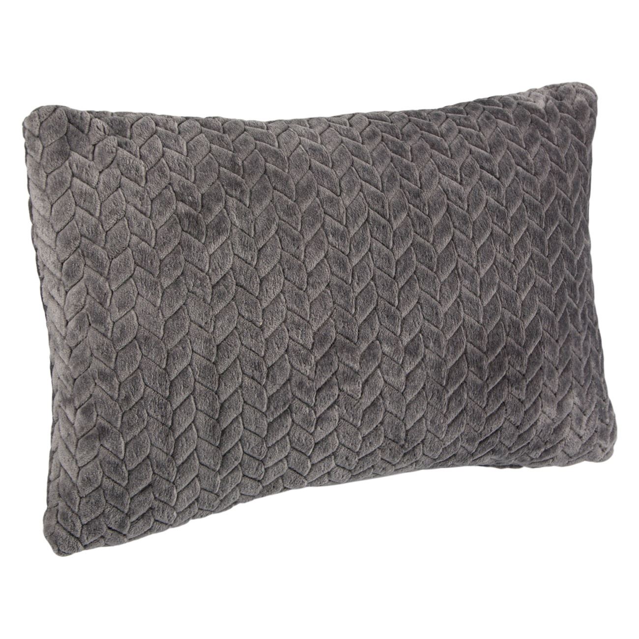 Perna decorativa, Zola, pofoasa, dreptunghiulara, 54x35 cm, gri