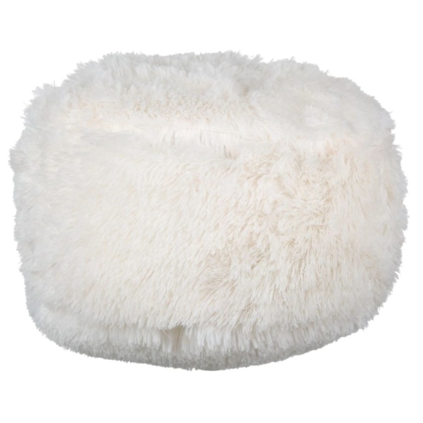 Perna mini decorativa, Zola, pufoasa, rotunda, Ecru, 30x15 cm