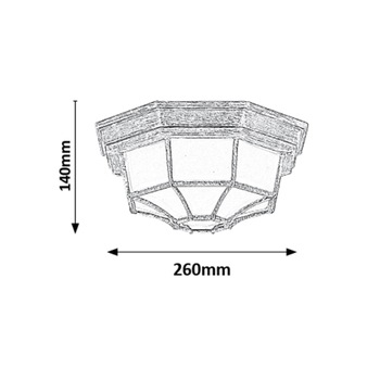 Lampa de exterior, pentru plafon, de culoare neagra, diametru 33,5 cm Lampa de exterior, pentru plafon, de culoare neagra, diametru 33,5 cm