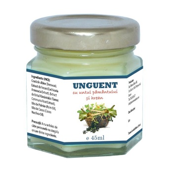 Unguent cu Untul Pamantului si Hrean, 100% natural, 45 ml Unguent cu Untul Pamantului si Hrean, 100% natural, 45 ml