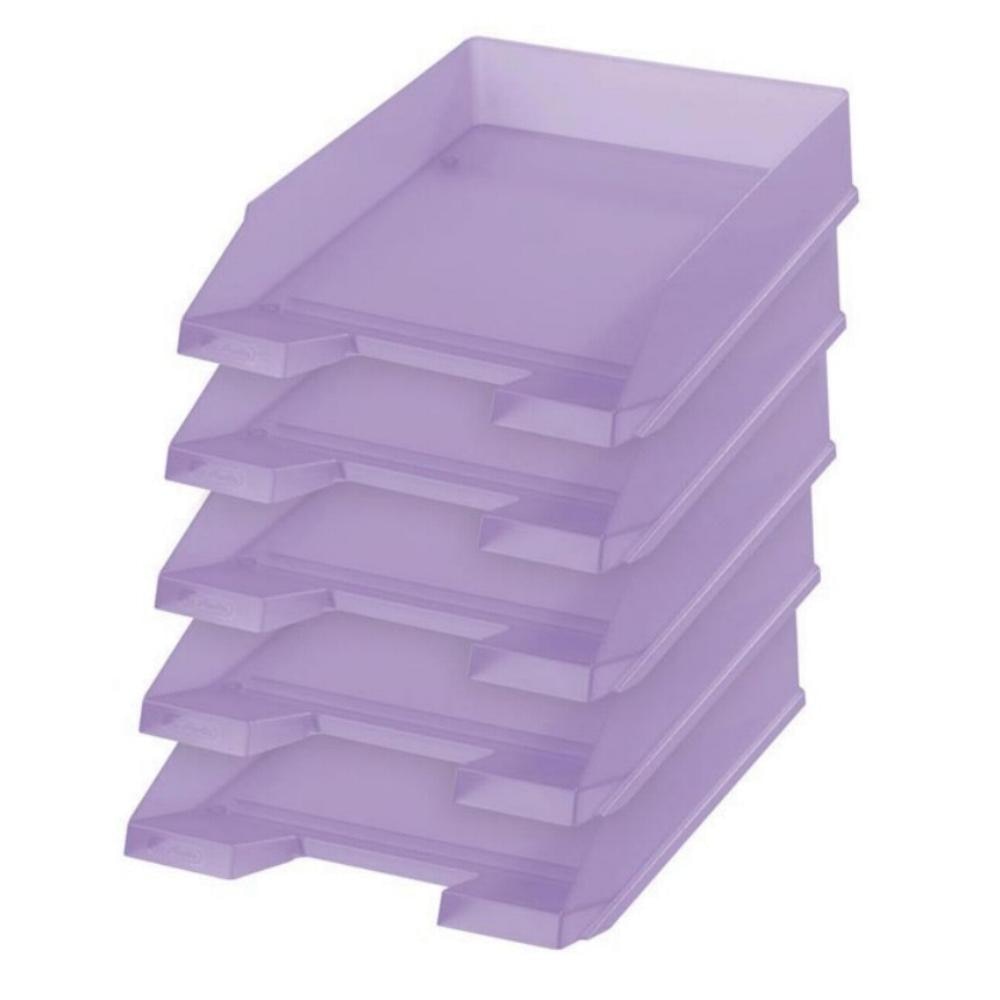 Set 5 tavite documente Herlitz A4 mov pastel transparent