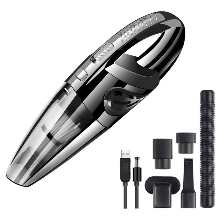 Безжична ръчна прахосмукачка Oricean, 3200 pa, Мощност 120W, USB зареждане, Батерия 2200mAh, Черен/Сив