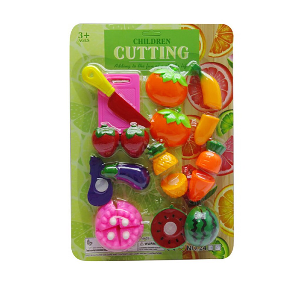 Set Fructe si legume cu tocator si cutit de plastic,15 piese , Multicolor