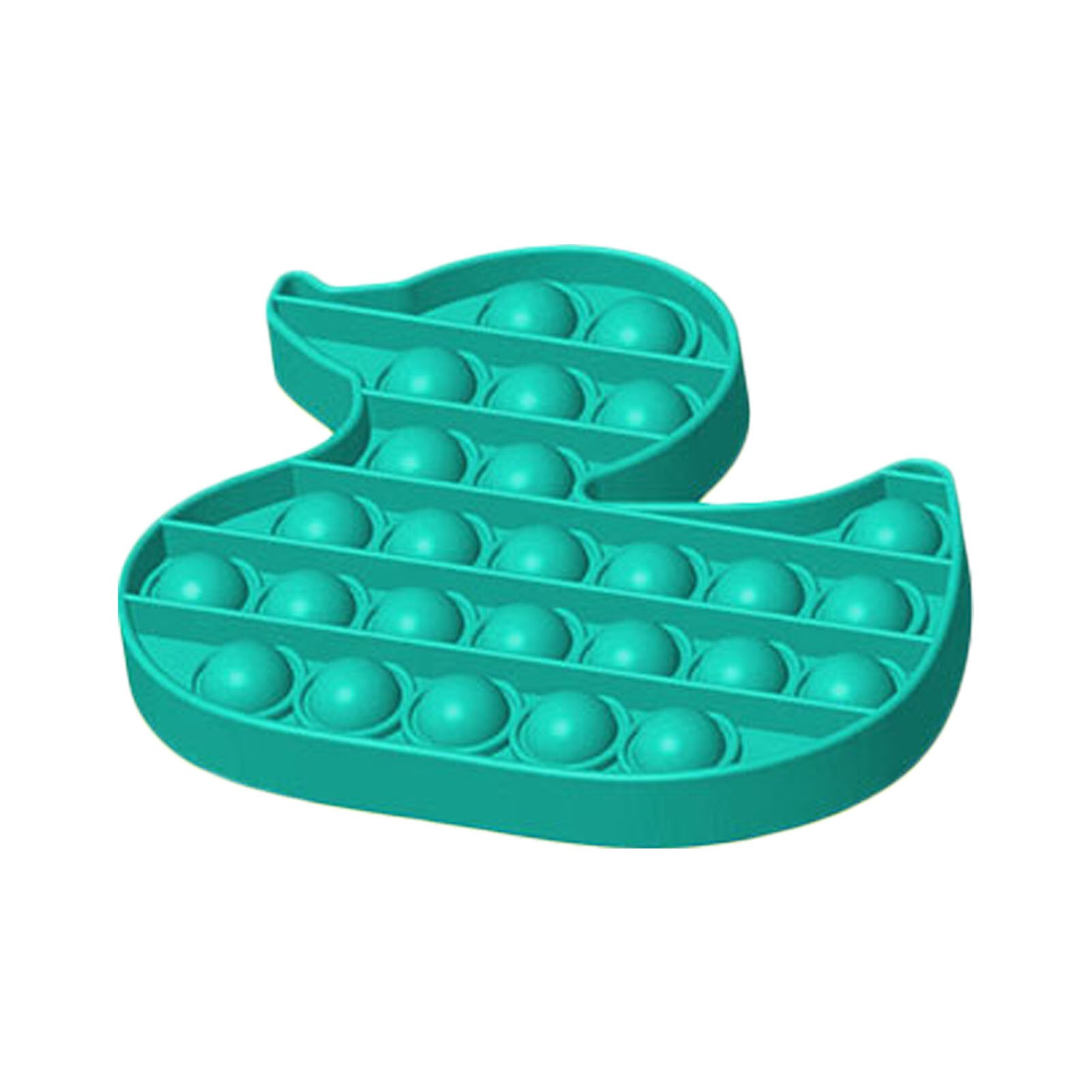 Jucarie antistres din silicon, Pop it now, forma Ratusca turcoaz, 10.5 cm, Urban Trends ®