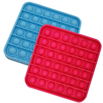 Set 2 Jucarii antistres din silicon, Pop it now, forma patrat Albastru/Roz , 13 cm, Urban Trends ® Set 2 Jucarii antistres din silicon, Pop it now, forma patrat Albastru/Roz , 13 cm, Urban Trends ®