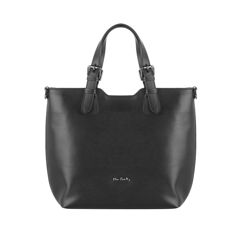 Geanta de piele naturala, Ufficio Pierre Cardin, negru