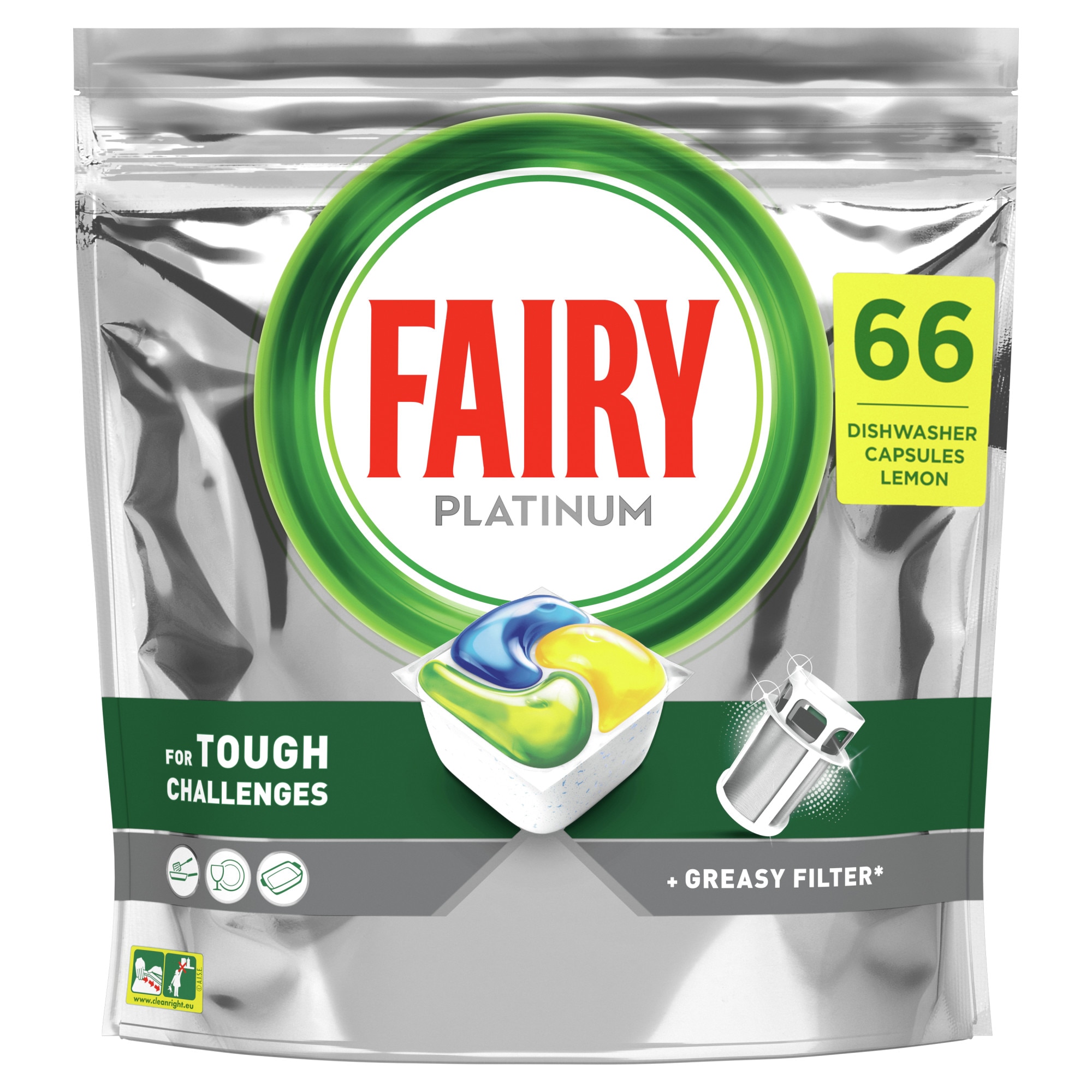 Detergent pentru masina de spalat vase Fairy Platinum, 66 spalari