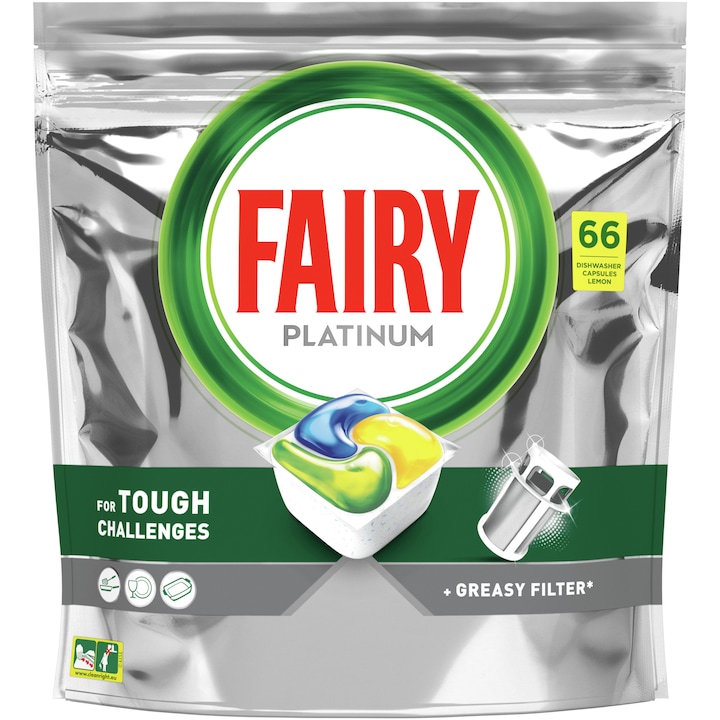 Капсули за съдомиялна Fairy Platinum, 66 броя
