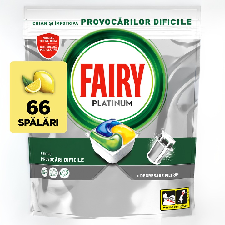 Капсули за съдомиялна Fairy Platinum, 66 броя