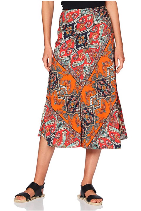 Fusta lunga dama, Find, Rosu/Portocaliu, M, 38
