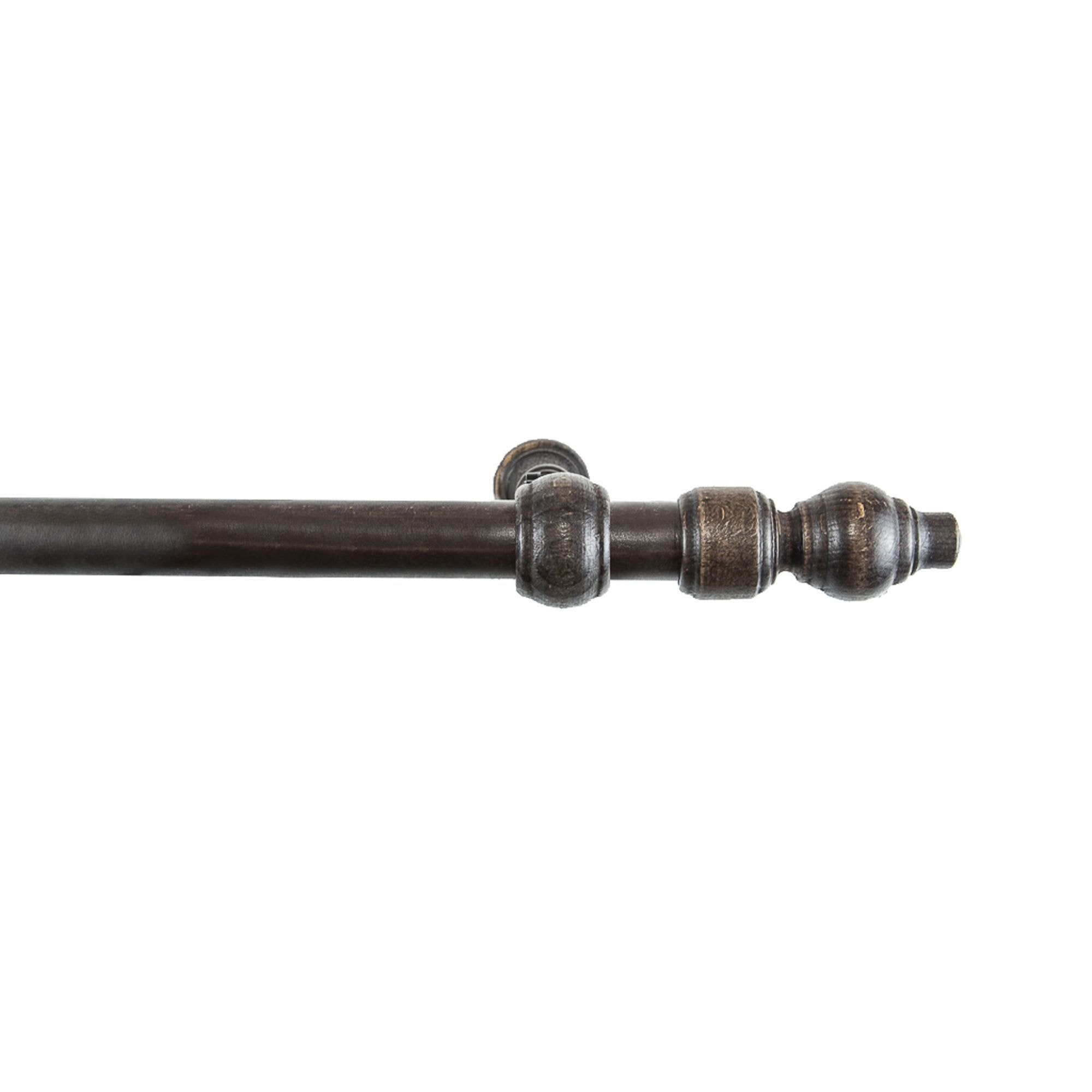 Galerie de perdea 160 cm din lemn dur,nuanta wenge,Sta,diametru 28 mm