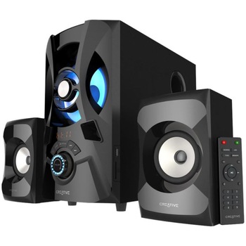Boxe 2.1 Creative SBS E2900 Powerful, 60W RMS, Bluetooth, USB, Aux 3.5mm, Telecomanda, Negru Boxe 2.1 Creative SBS E2900 Powerful, 60W RMS, Bluetooth, USB, Aux 3.5mm, Telecomanda, Negru