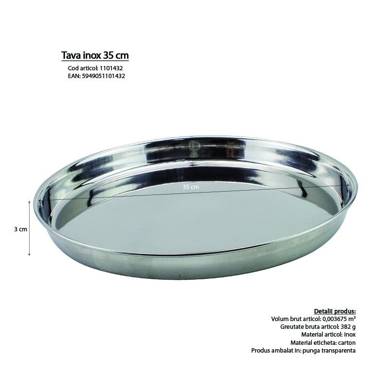 Tava inox 35 cm - eMAG.ro