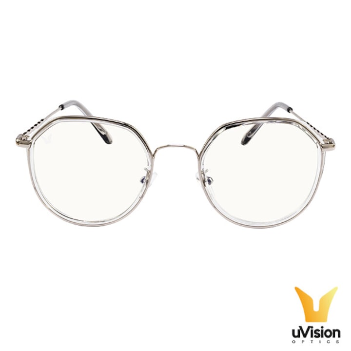 Защитни очила uVision Hexa II Silver, Включени Калъф и Тестов филтър Синя светлина, Черен/Златист