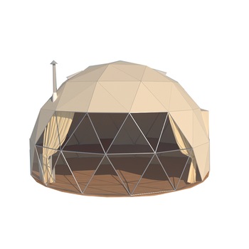 Cort geodezic pentru glamping Ekodome 5, 20 mp, tip igloo, cu izolatie, realizat pe structura metalica Cort geodezic pentru glamping Ekodome 5, 20 mp, tip igloo, cu izolatie, realizat pe structura metalica