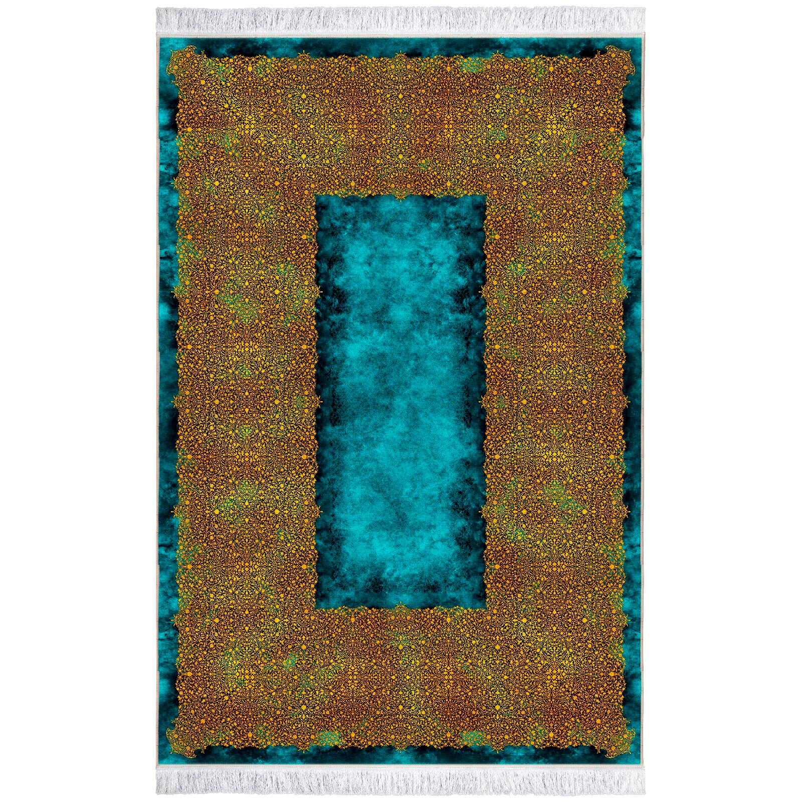 Covor Persan Mecanic EuCarpet 400409D1 Dimensiune 120x180cm Design VIP Albastru