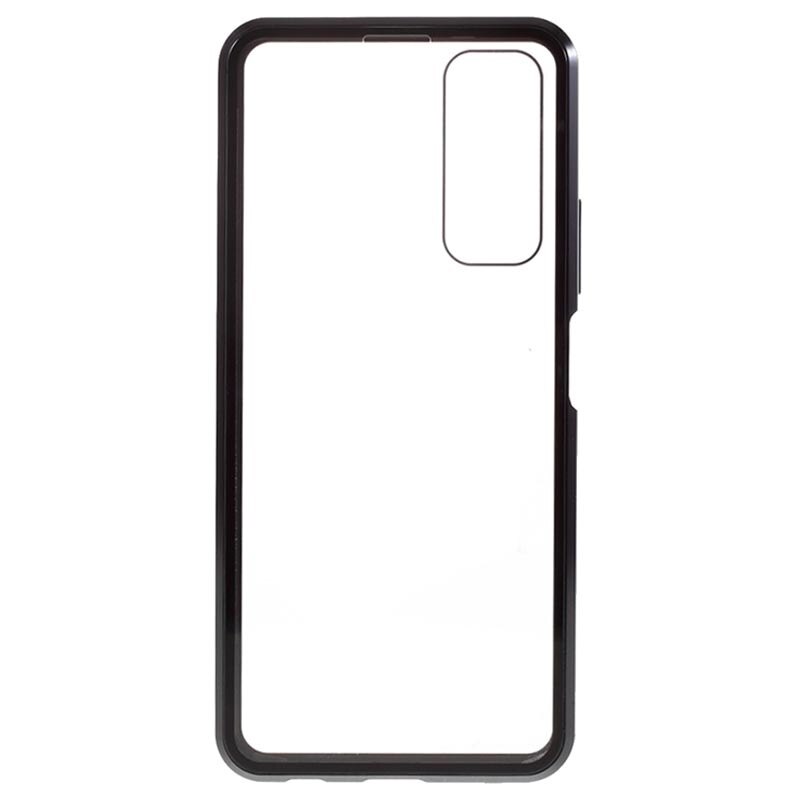 Husa 360 de grade magnetica, The Phone Closet, sticla securizata fata - spate, pentru Huawei P Smart (2021), Negru