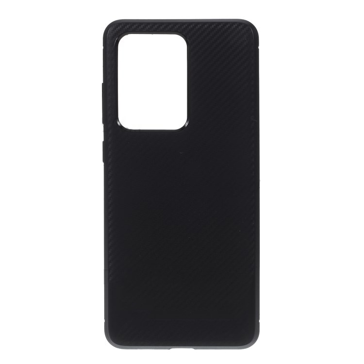 Husa protectie pentru Samsung Galaxy S20 Ultra, model Carbon din silicon, Negru