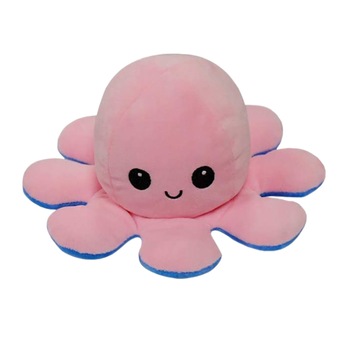 Jucarie reversibila din plus Octopus doll, OKTANE, caracatita cu 2 fete pentru reprezentarea sentimentelor, 20x20cm, albastru-roz Jucarie reversibila din plus Octopus doll, OKTANE, caracatita cu 2 fete pentru reprezentarea sentimentelor, 20x20cm, albastru-roz