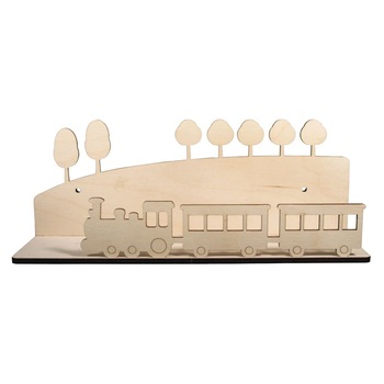 Set creativ raft din lemn cu trenulet, Rayher Set creativ raft din lemn cu trenulet, Rayher