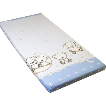 Cearceaf din bumbac cu elastic 120x60 cm Teddy on the Moon Blue Cearceaf din bumbac cu elastic 120x60 cm Teddy on the Moon Blue