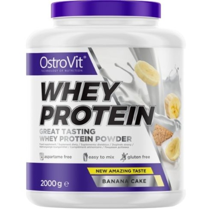 Supliment alimentar Ostrovit Proteine din zer 2000g Tort cu banane
