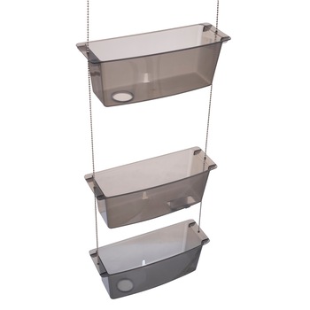 Etajera de baie Mai, 3 rafturi, Negru Transparent Etajera de baie Mai, 3 rafturi, Negru Transparent