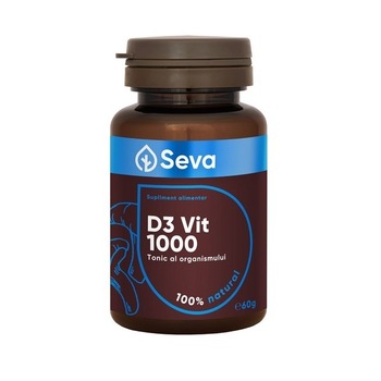 D3 Vit 1000, Seva, Supliment Alimentar 100% Natural pentru Intarirea Sistemului Imunitar, 60 comprimate masticabile D3 Vit 1000, Seva, Supliment Alimentar 100% Natural pentru Intarirea Sistemului Imunitar, 60 comprimate masticabile