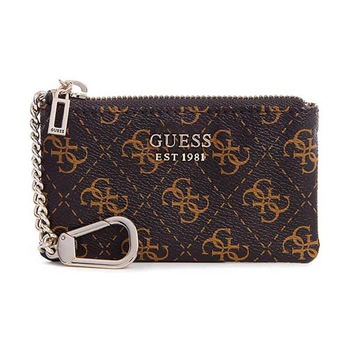 Portmoneu din piele pentru femei Guess Noelle Zip Coin Pouch, Maro/Auriu Portmoneu din piele pentru femei Guess Noelle Zip Coin Pouch, Maro/Auriu