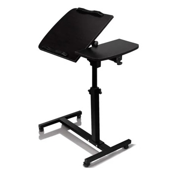 Masuta laptop reglabila, mini birou cu roti, masa laptop, blat din lemn si cadran din otel, neagra, buz Masuta laptop reglabila, mini birou cu roti, masa laptop, blat din lemn si cadran din otel, neagra, buz