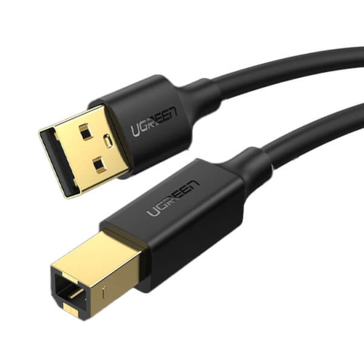 Cablu Date USB 2.0 - USB Type-B Ugreen US135, Transfer Date, Universal, Imprimanta, 480Mbps, 3 metri, Negru