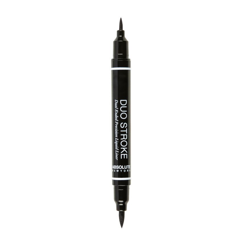 Eyeliner waterproof cu doua capete, Absolute Duo Stroke Black , 0.8ml