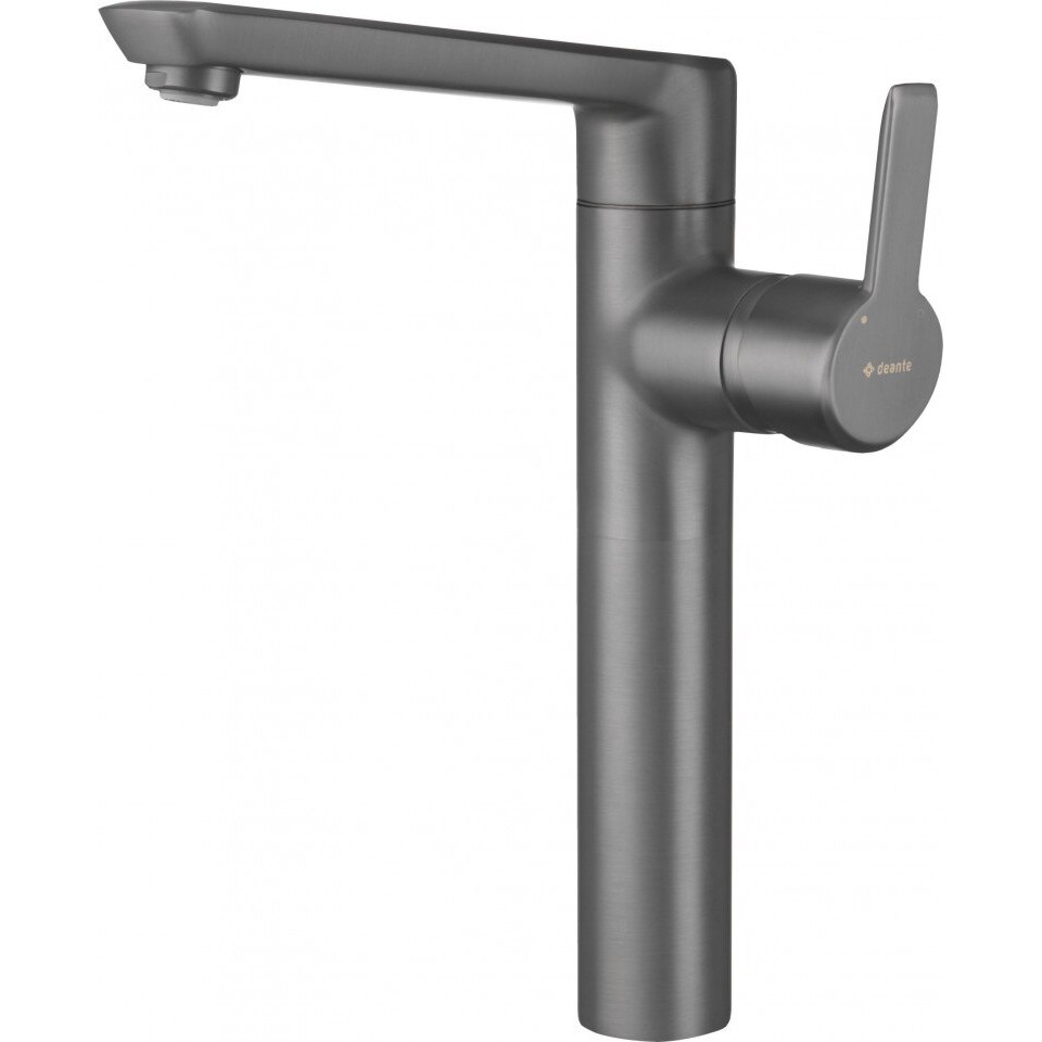 Baterie lavoar baie inalta cu ventil click-clack titanium Deante, Arnika